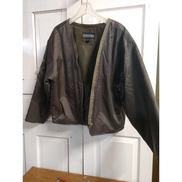 Aberdeen Collection Mens Suede Bomber Jacket Size L Zipper Pockets Brown - Picture 15 of 15